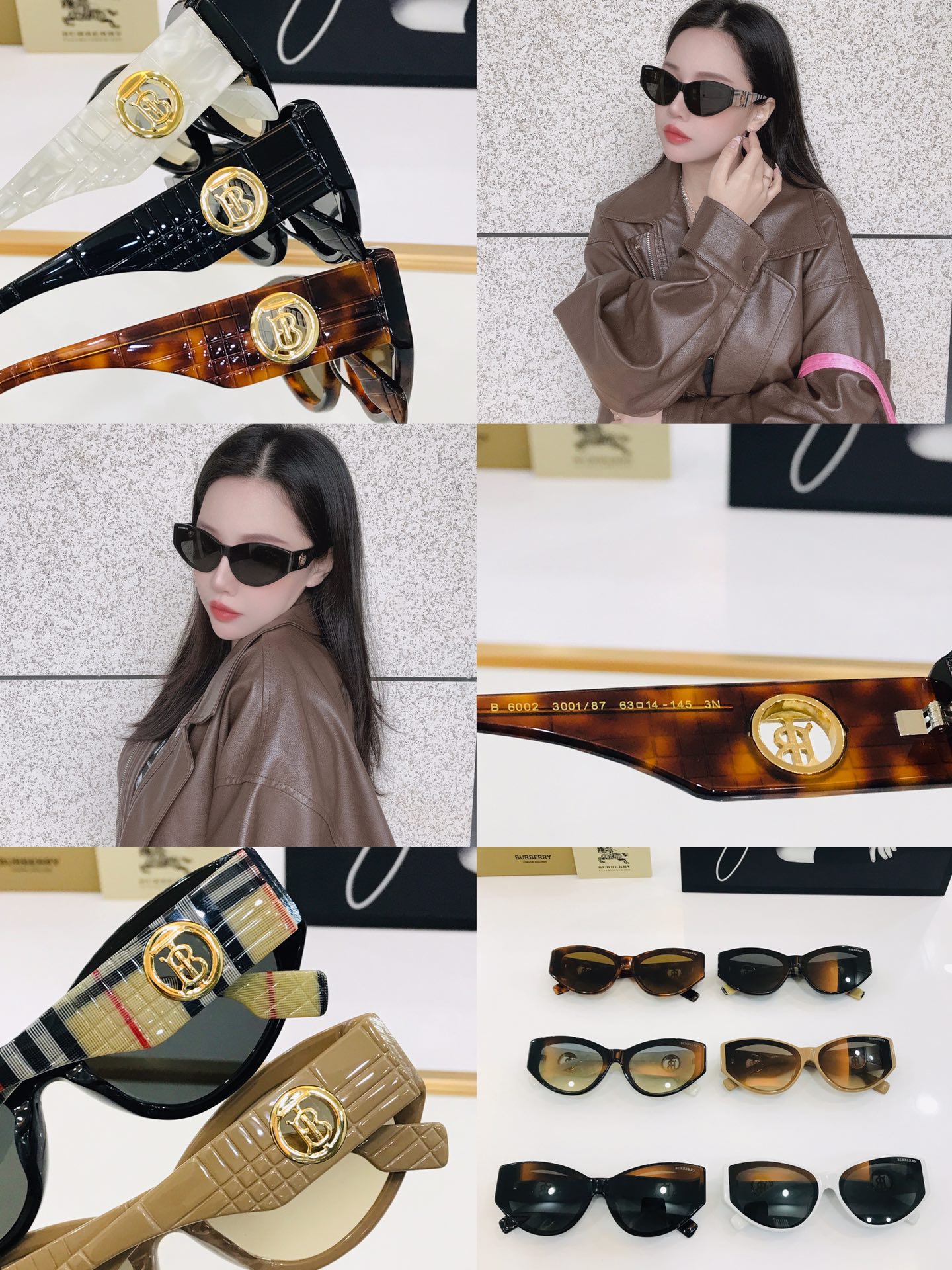 高品质BURBERR*巴家B6002Size63口14-145女款太阳眼镜[得意[愉快]C意大利进口材料