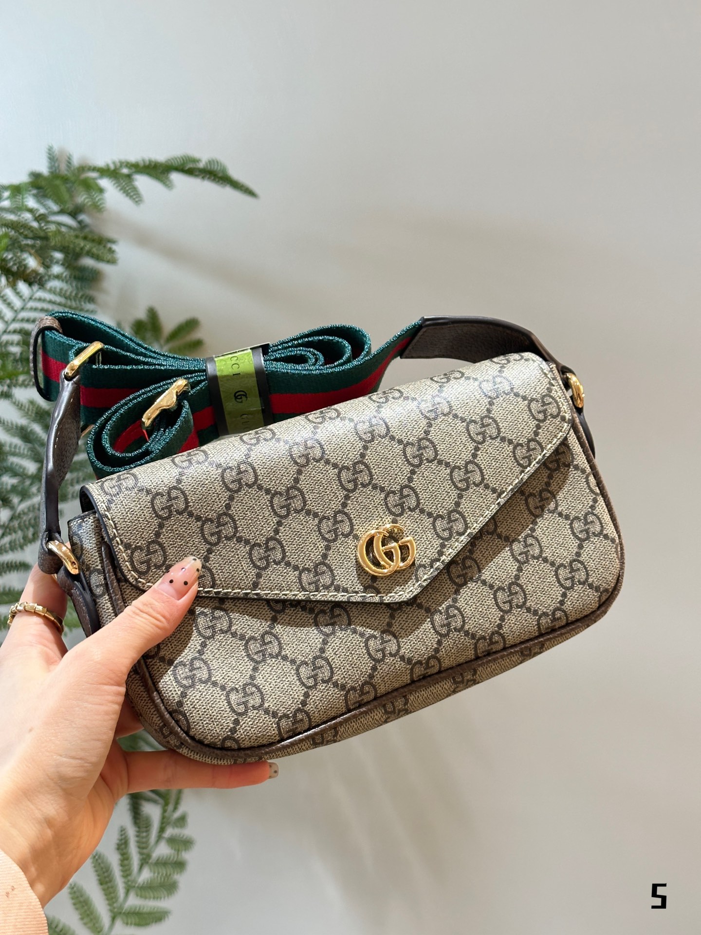 Gucci GG Supreme Handbags Crossbody & Shoulder Bags Beige Brown Gold Canvas Cotton Mini