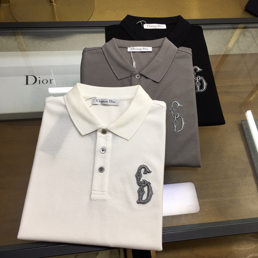 Dior Kleding Polo T-Shirt Mannen Lente/Zomercollectie Fashion Korte mouw