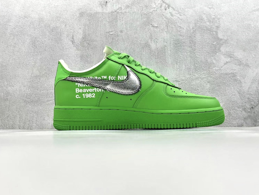 独家实拍纯原版本Off-WhitexNikeAirForce1LowLightGreenSpark空军联