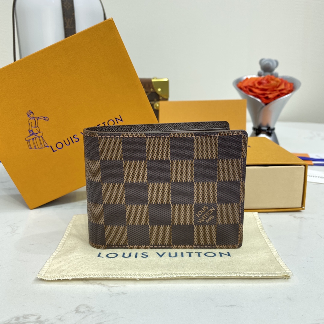 Replica Sale online
 Louis Vuitton Wallet Black Grid Coffee Color Damier Graphite Canvas Cowhide Fashion N62663
