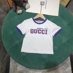 Gucci Clothing T-Shirt White Printing Cotton Spring Collection Short Sleeve