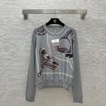 Where to Buy
 Hermes Clothing Knit Sweater Shirts & Blouses Burgundy Grey Red Printing Knitting Silk Wool Spring/Summer Collection Long Sleeve