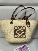Wholesale 2023 Replica
 Loewe Anagram Basket Bags Handbags Brown Weave Cowhide