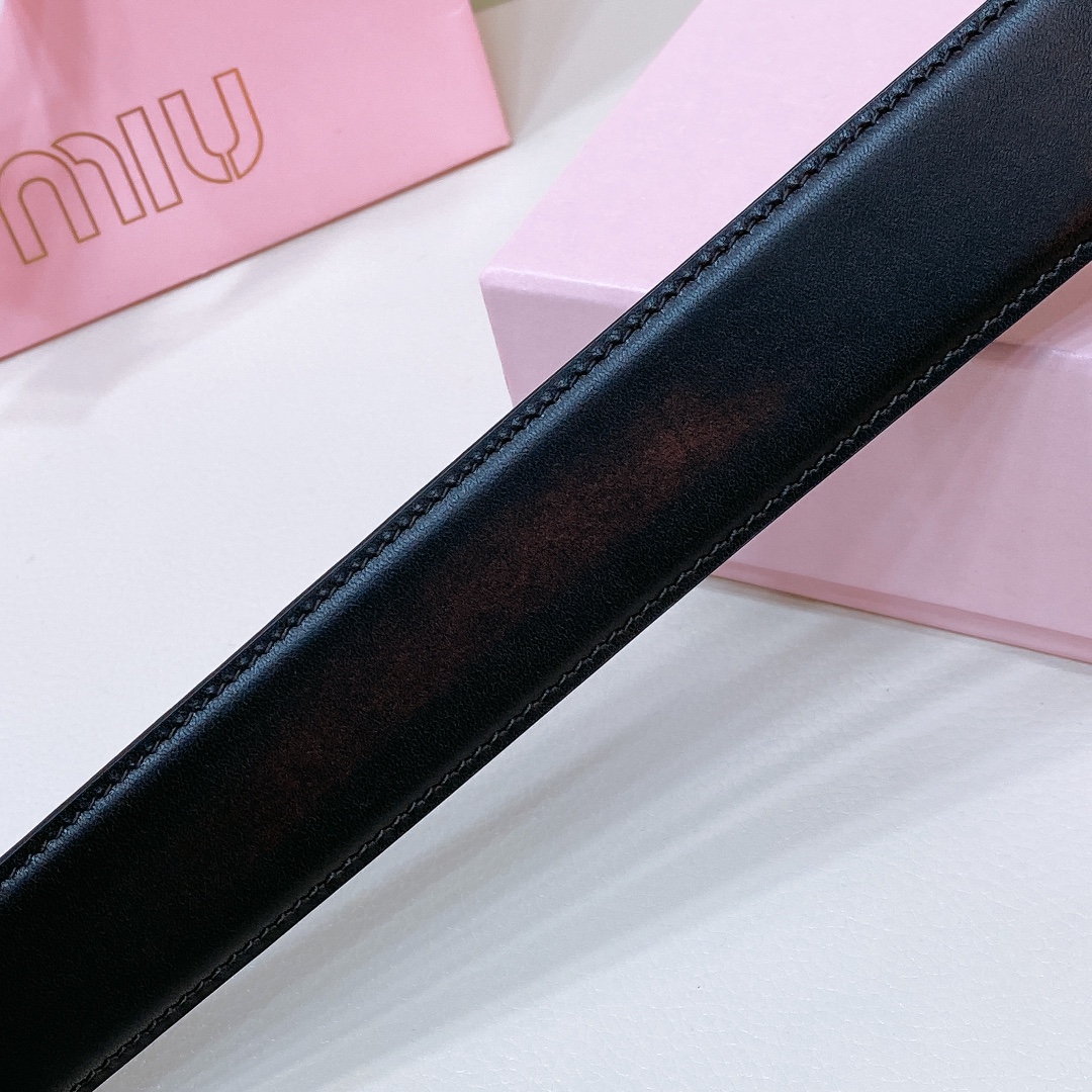 [Miu Miu Belts]Belts with MiuMiu logo High-quality cowhide belt 3.5cm