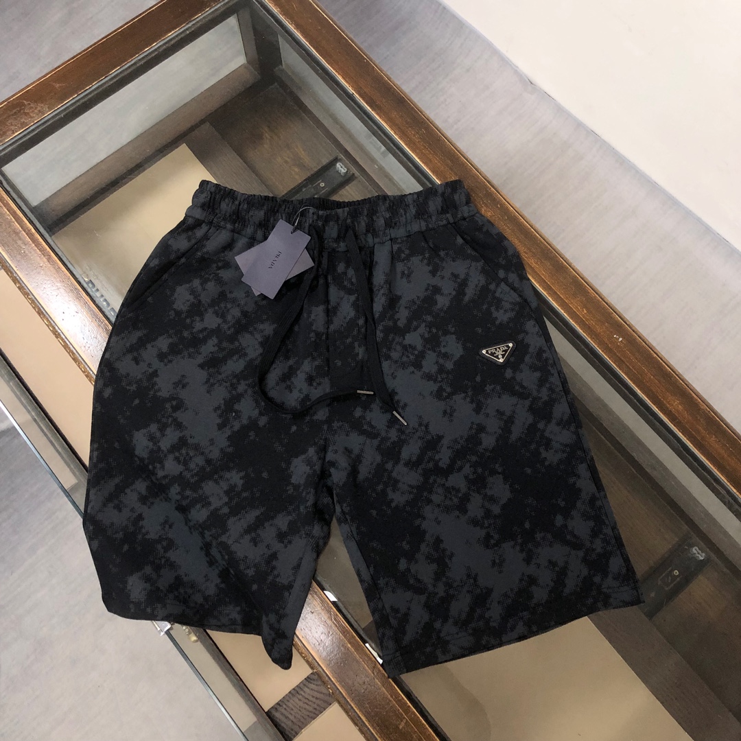 Prada Clothing Shorts Black Unisex Men Spring/Summer Collection Fashion Casual