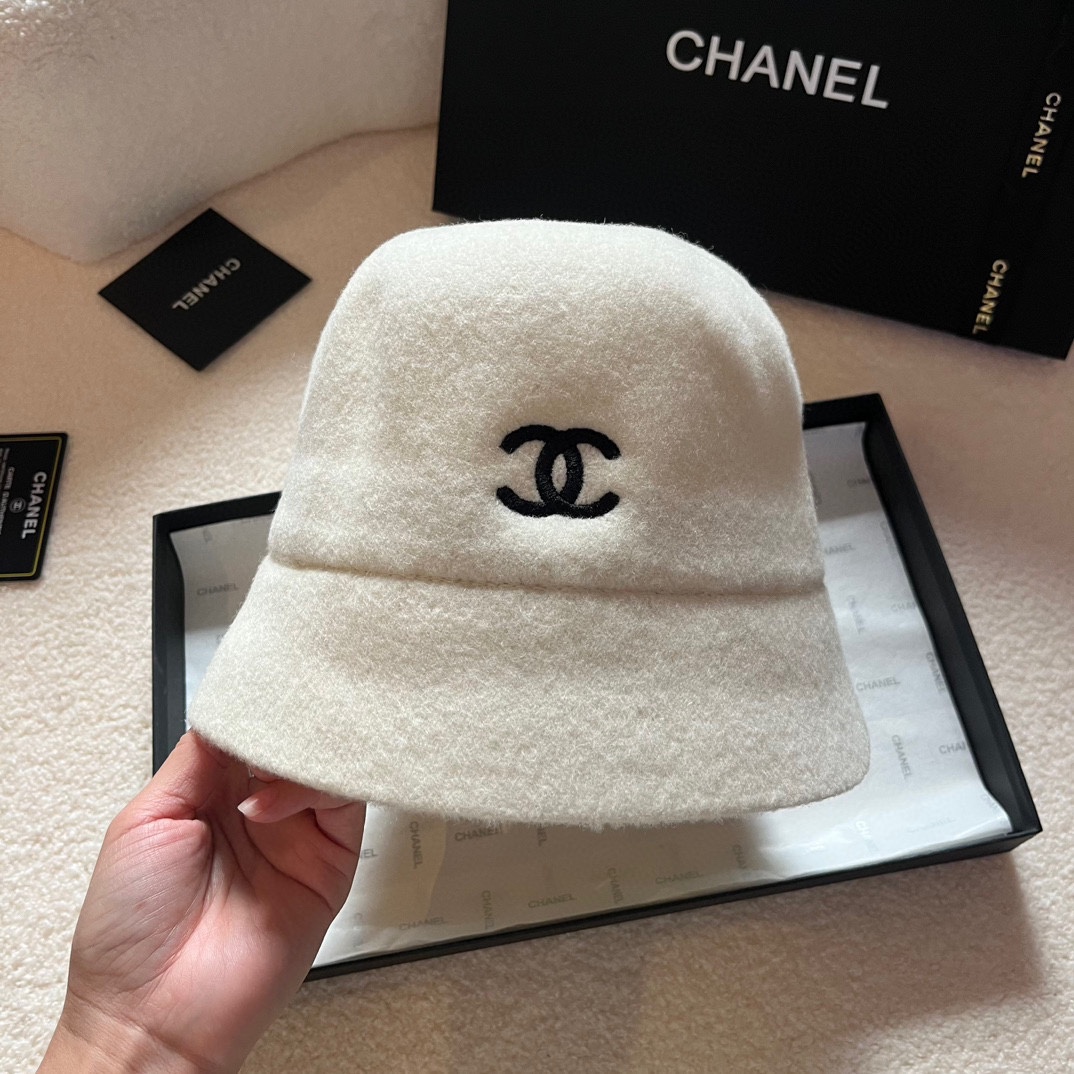Especial ¥ Chanel Chanel nuevo estilo de otoño e invierno, gorra de pescador, sombrero de lana, circunferencia de cabez…