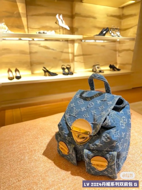 Louis Vuitton Denim Monogram Backpack, Blue Casual Daypack for Women 1 Louis Vuitton Denim Monogram Backpack, Blue Casual Daypack for Women