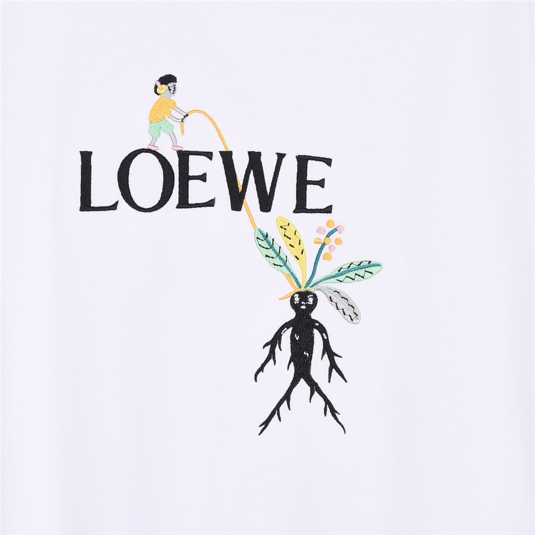 款式 LOEWE罗意威Loewe格鲁特 刺绣人参短袖