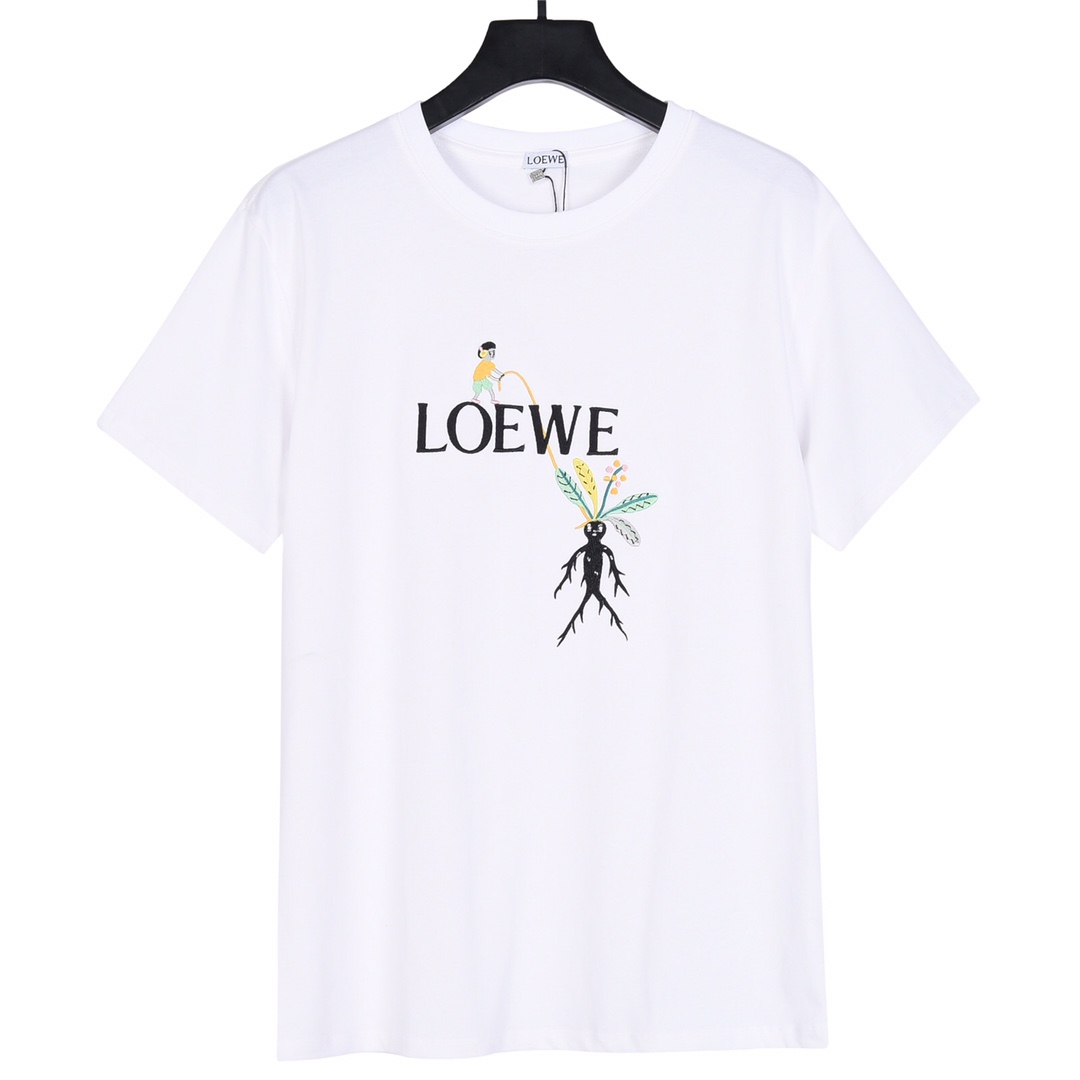 款式 LOEWE罗意威Loewe格鲁特 刺绣人参短袖