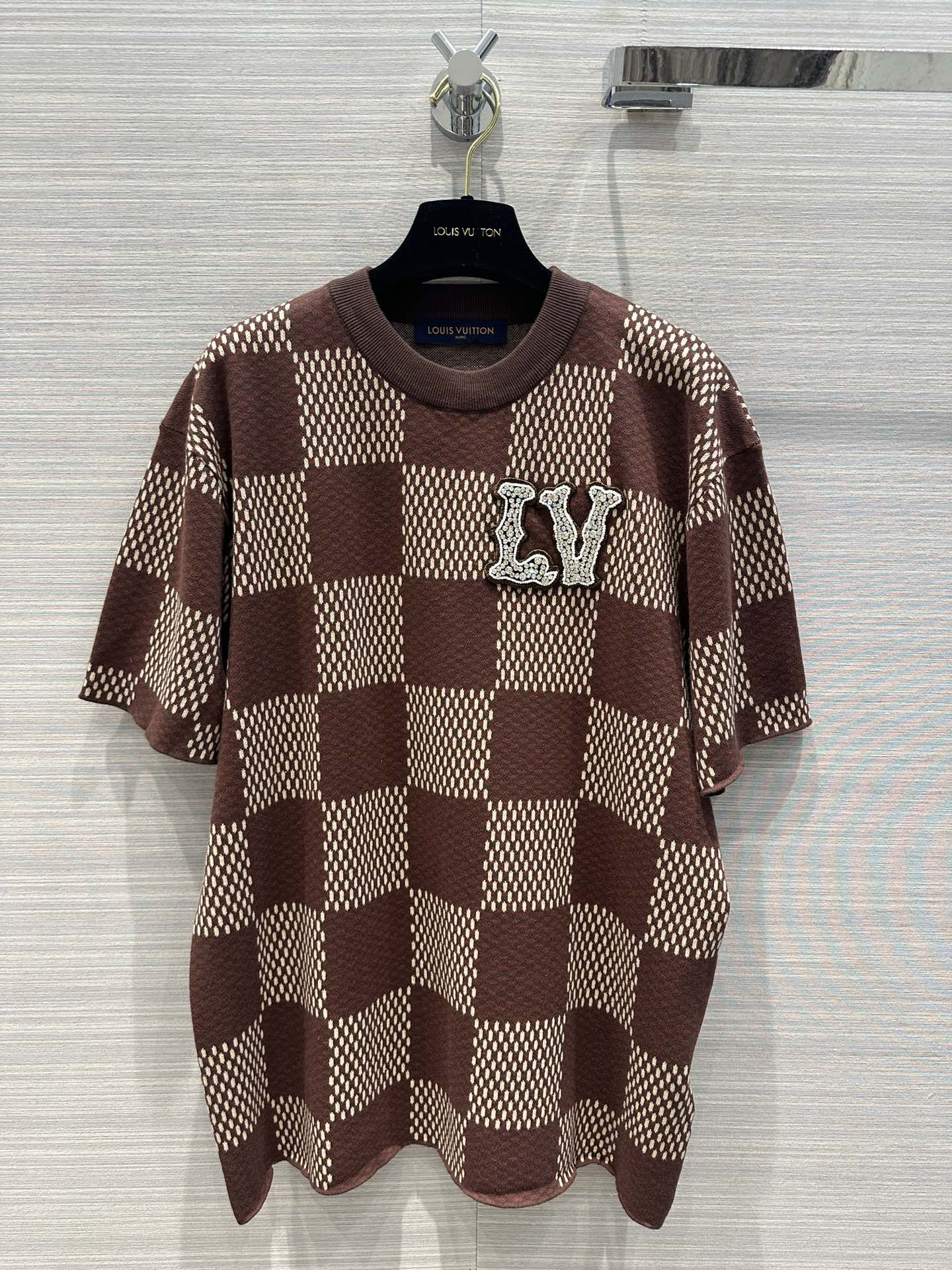 Louis Vuitton Clothing Shirts & Blouses Brown Embroidery Unisex Knitting Spring/Summer Collection