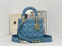Dior Lady Replica
 Handbags Crossbody & Shoulder Bags Blue Gold Hardware Sheepskin Fall Collection