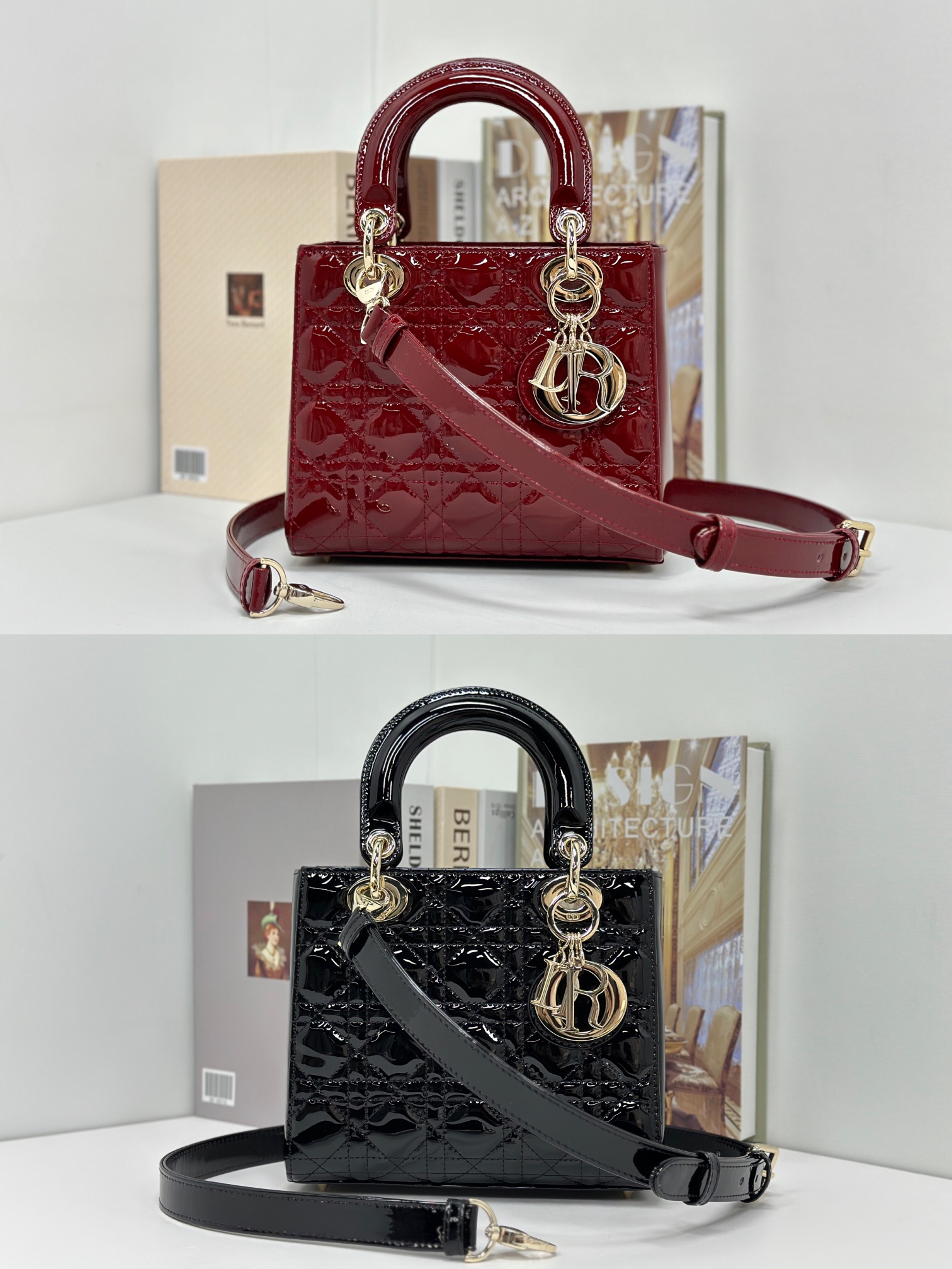 Dior Lady AAAAA+
 Handbags Crossbody & Shoulder Bags Patent Leather