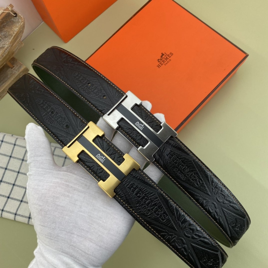 爱马仕特种皮腰带系列原厂五金精品不锈钢扣手感柔软舒适宽3.8CM