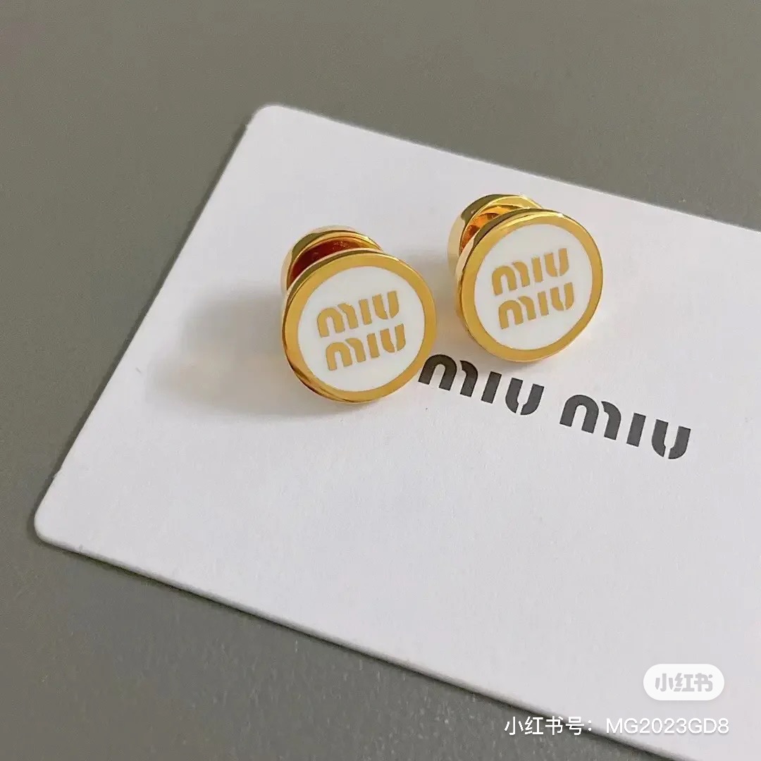 【新品出货】缪缪Miu Miu珐琅圆形耳钉+原版耳塞