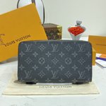 Louis Vuitton Wallet Black Grid Monogram Canvas Cowhide N41503
