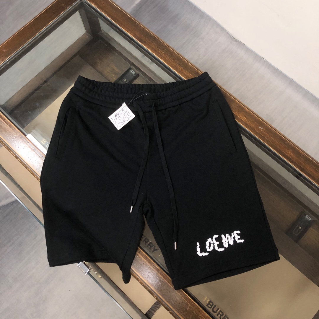 Loewe Clothing Shorts Black White Unisex Fashion Casual
