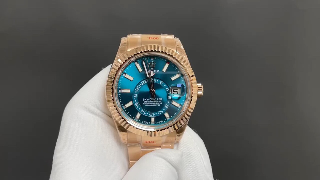 Rolex Sky Dweller Orologio da Polso Replcia a buon mercato
Blu Rose Oro rosa