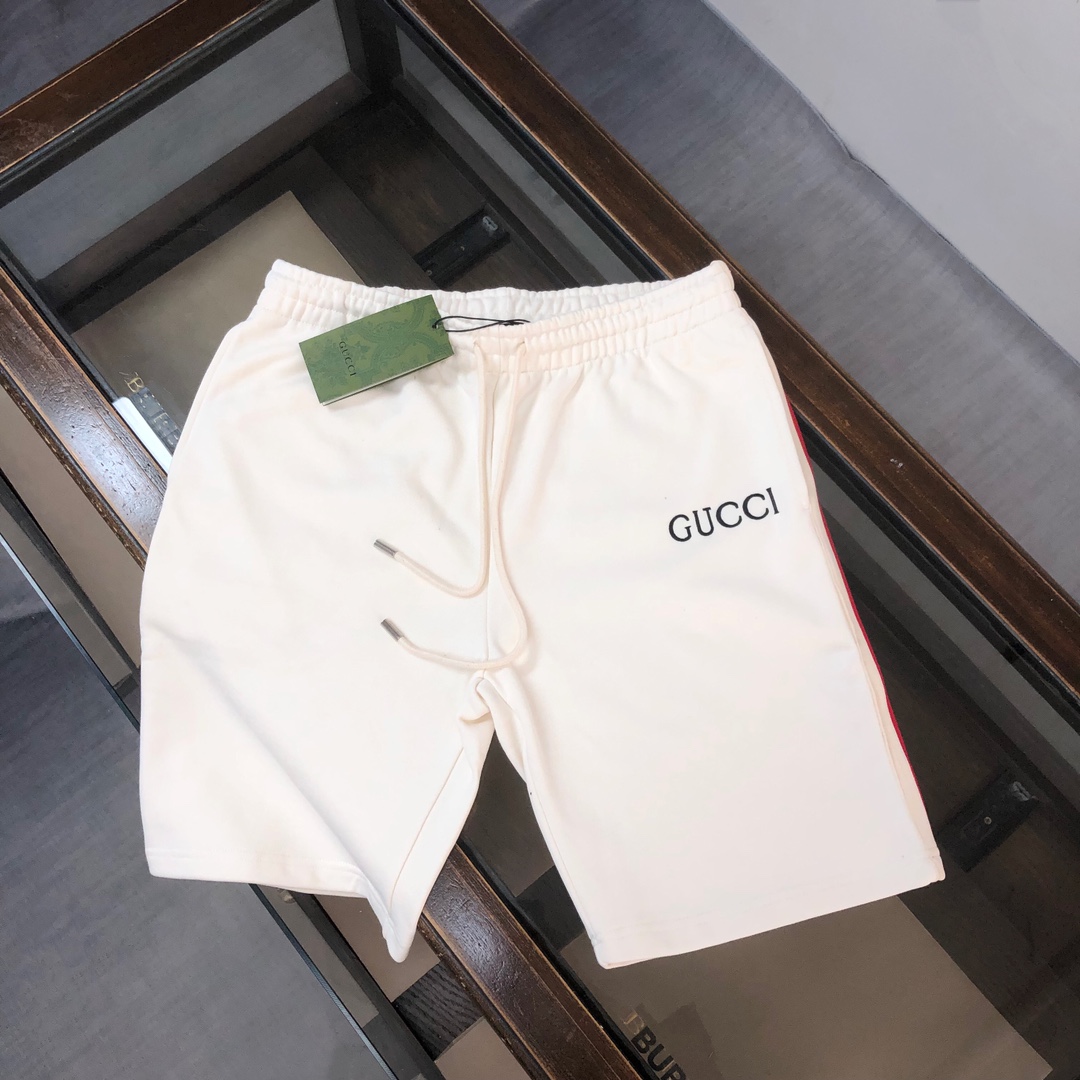 Gucci Clothing Shorts Apricot Color Black Men Summer Collection Fashion Casual