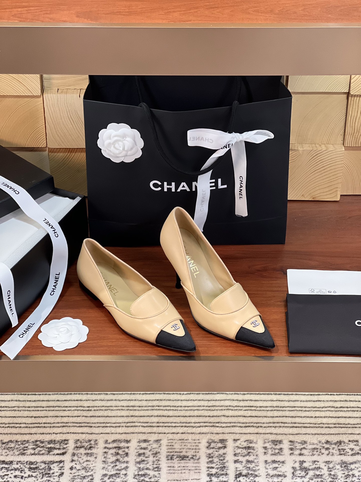 Chanel Fashion
 High Heel Pumps Single Layer Shoes Black Splicing Genuine Leather Goat Skin Lambskin Sheepskin Spring/Summer Collection Vintage