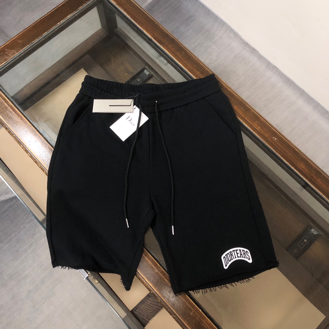 Dior Clothing Shorts Black Embroidery Unisex Cotton Casual