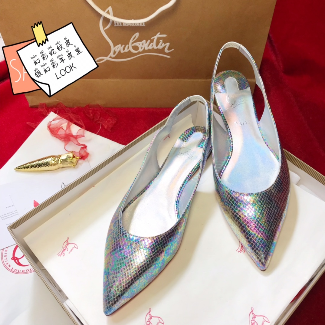 NO:100056,High-end customized classic fan style series!  H1Cm, size 34-42.210968 fan-faced fan-colored snake-patterned leather, silver-colored sheepskin, official website synchronization Standard European code Reference:210968 Color:MULTl/silvet Material:colorful leather Lining:goat leather Heel height:1Cm Sole:leather sole Size:EUR 34-42 (US 4-11):,,christian louboutin,louis vuitton,sheepskin19860909高端订制 精典扇面款系列！ H1Cm,尺码34-42码.210968扇面幻彩蛇纹皮,银色幻彩羊皮,官网同步 标准欧码 Reference:210968 Color:MULTl/silvet Material:colorful leather Lining:goat leather Heel heigh:1Cm Sole:leather sole Size:EUR 34－42（US 4一11) :,,christian louboutin,louis vuitton,sheepskin,Women's Shoes