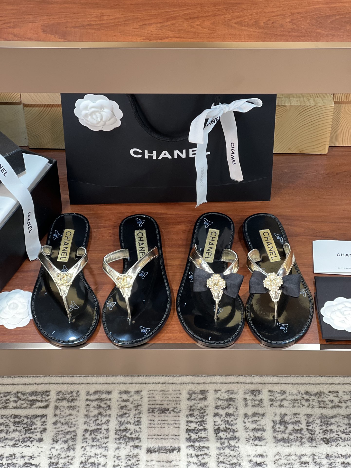 Chanel Shoes Flip Flops Slippers Sheepskin