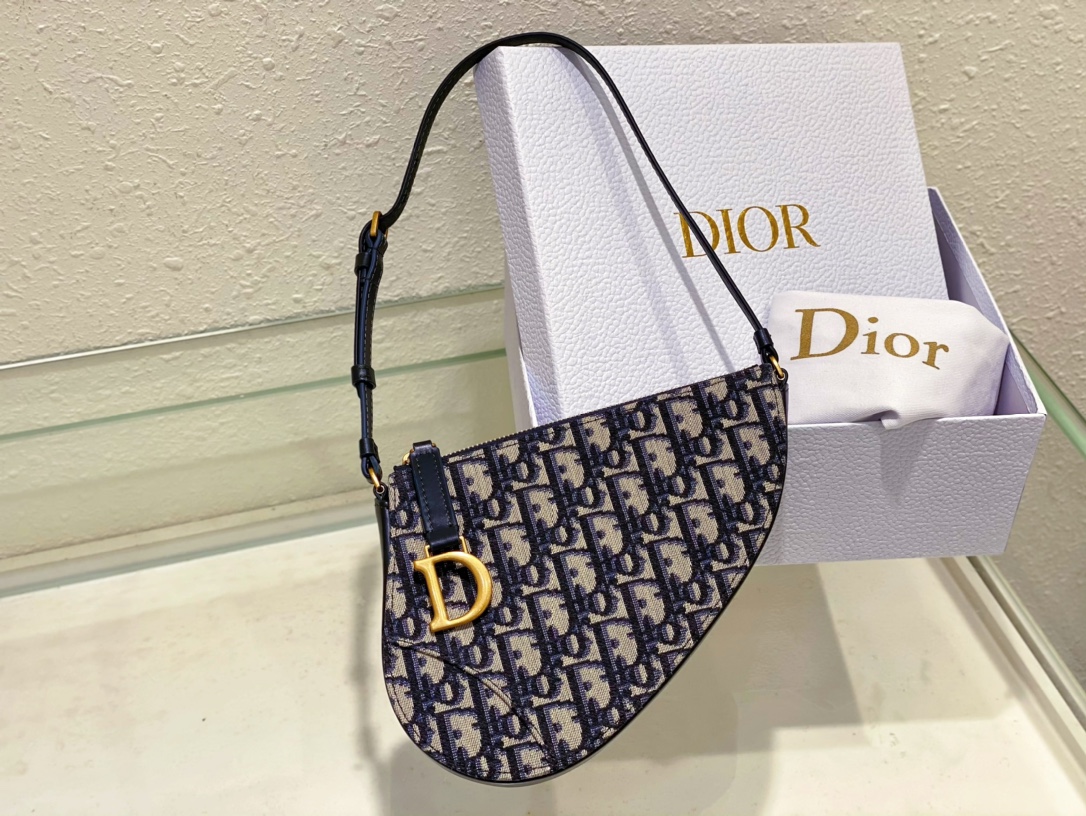 Dior Clutches & Pouch Bags Saddle Bags Blue Printing Spring Collection Oblique