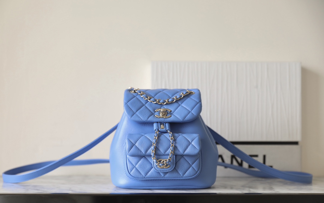 Chanel Duma Buy Bags Backpack 1:1 Clone
 Blue All Steel Calfskin Cowhide Spring/Summer Collection Chains
