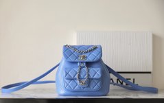 Chanel Duma Bags Backpack Cheap High Quality Replica
 Blue All Steel Calfskin Cowhide Spring/Summer Collection Chains