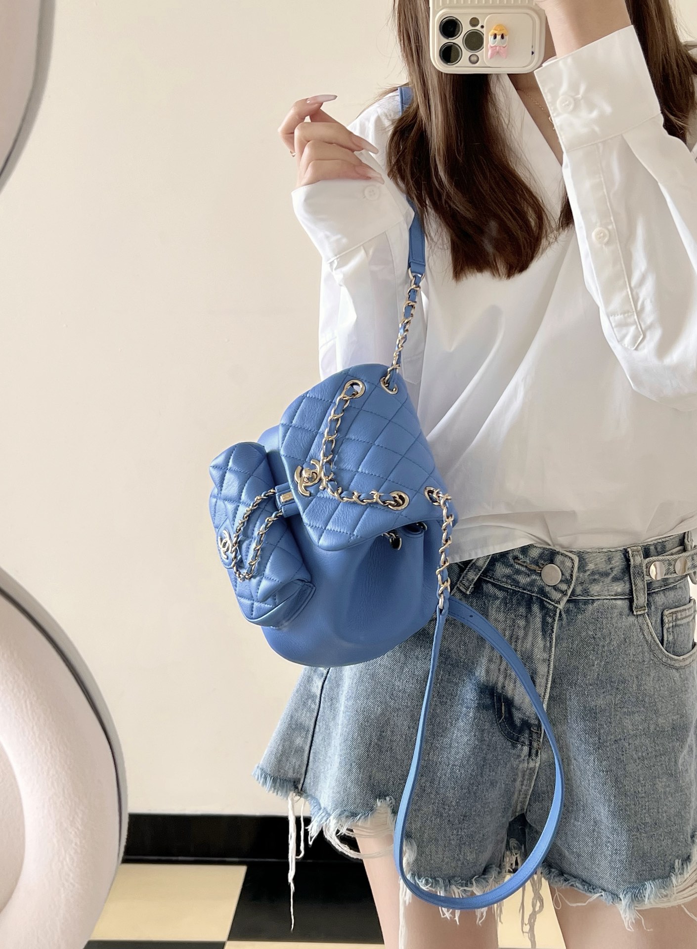 Chanel Duma Bags Backpack Blue