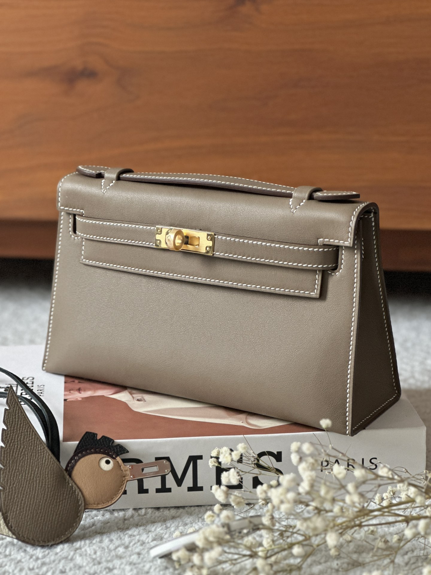 Hermes Kelly Taschen Handtaschen Umhängetaschen  & Schultertaschen Elefant Grey Grau Gold Hardware Mini