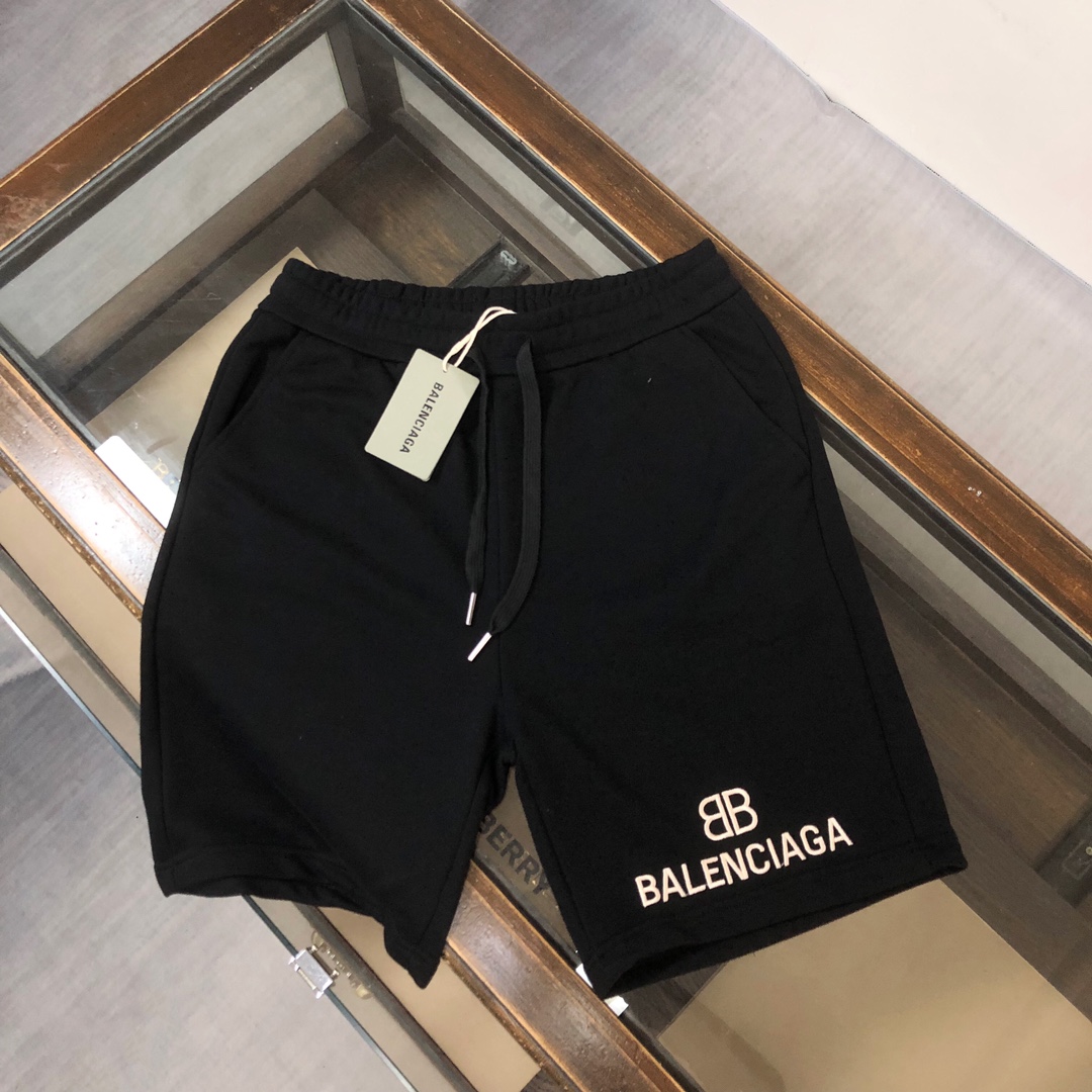 Balenciaga Clothing Shorts Apricot Color Black Embroidery Unisex Fashion Casual