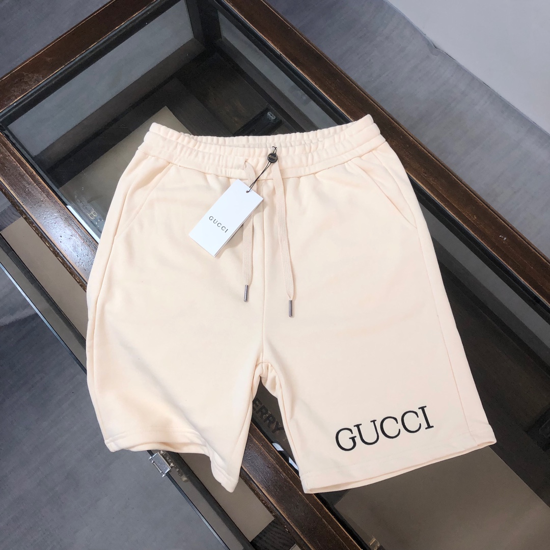 The Best
 Gucci 7 Star
 Clothing Shorts Apricot Color Black Embroidery Unisex Fashion Casual