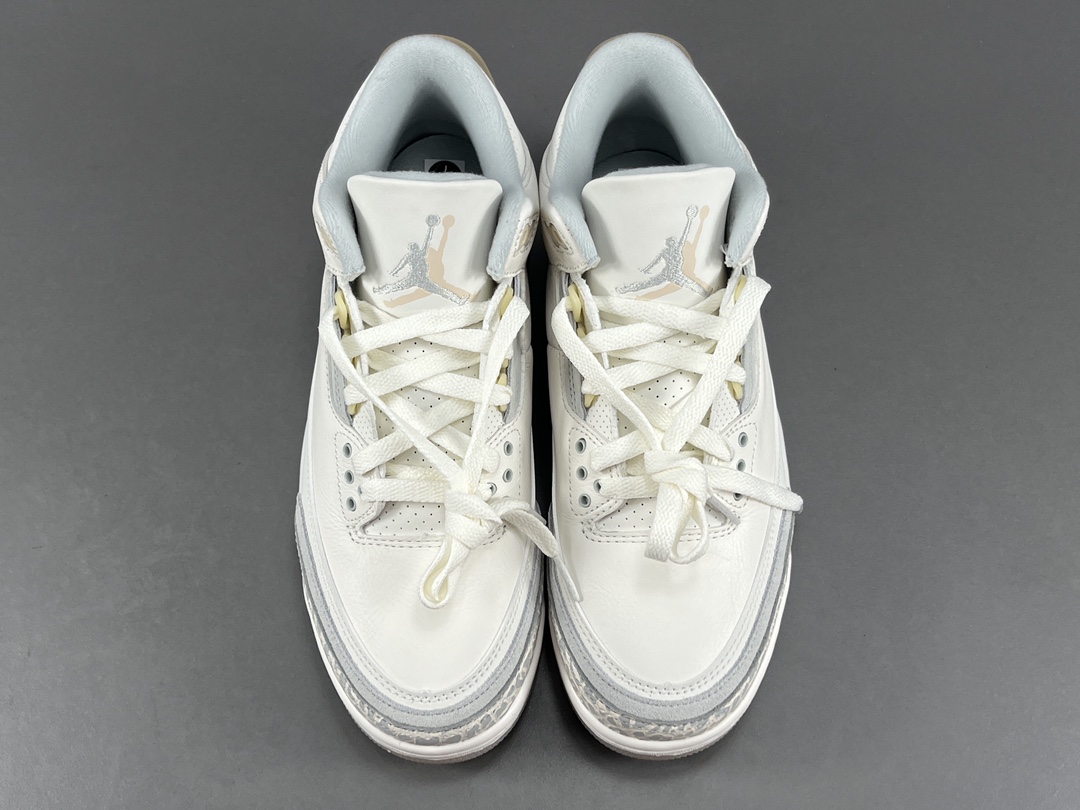  福利特价
【纯原：顶级AJ3】灰白 Jordan Air Jordan 3 lvory 头层牛皮 中帮