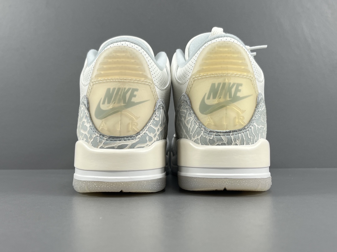  福利特价
【纯原：顶级AJ3】灰白 Jordan Air Jordan 3 lvory 头层牛皮 中帮
