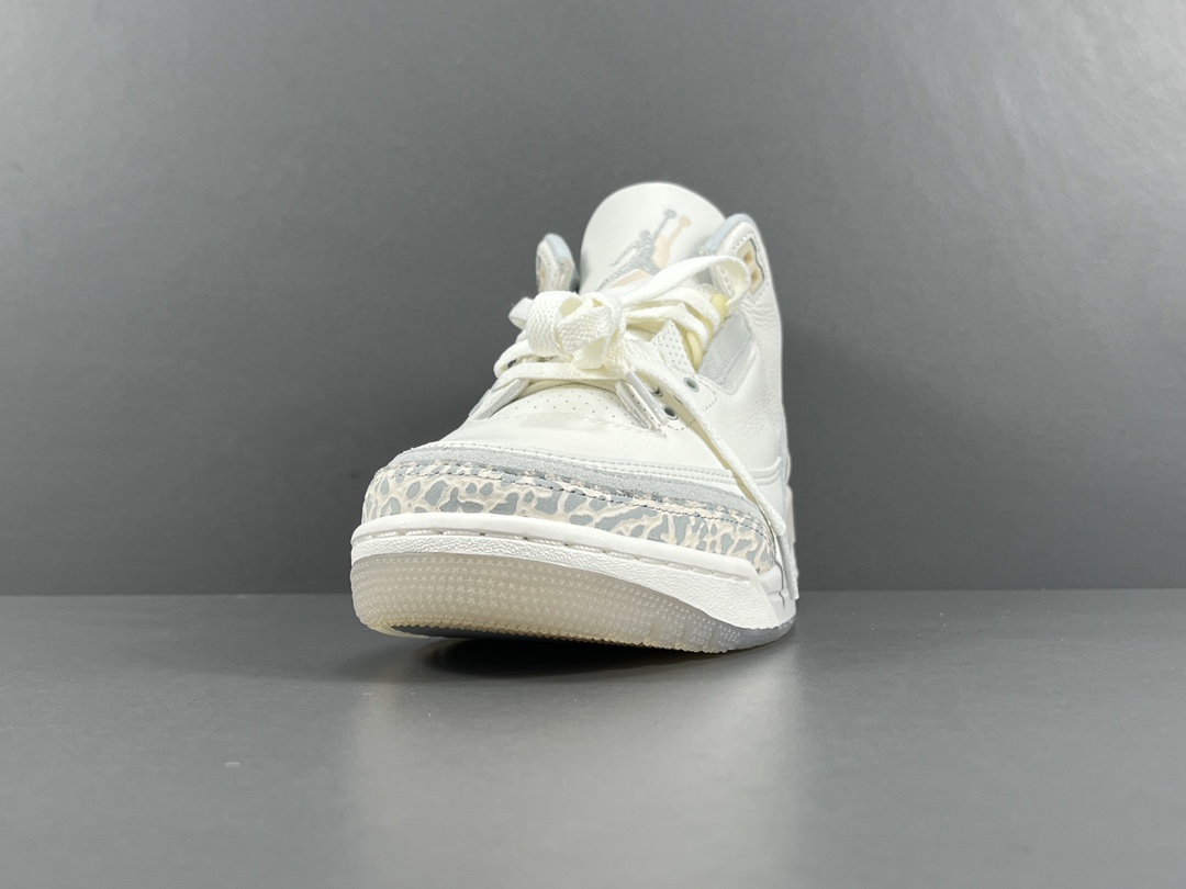  福利特价
【纯原：顶级AJ3】灰白 Jordan Air Jordan 3 lvory 头层牛皮 中帮