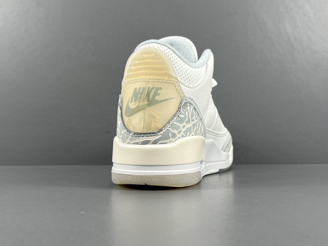  福利特价
【纯原：顶级AJ3】灰白 Jordan Air Jordan 3 lvory 头层牛皮 中帮