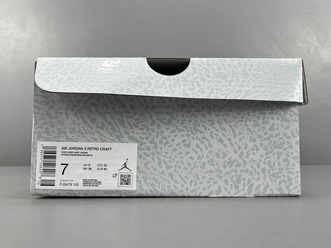  福利特价
【纯原：顶级AJ3】灰白 Jordan Air Jordan 3 lvory 头层牛皮 中帮