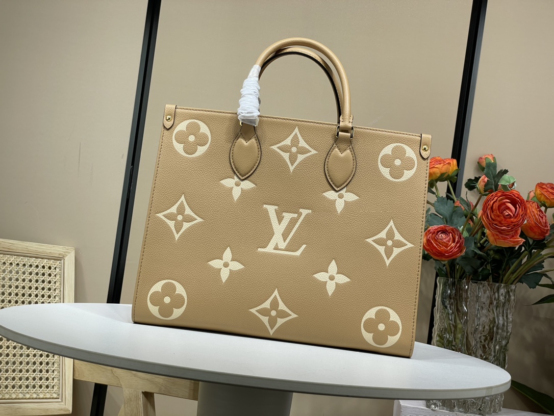 Louis Vuitton LV Onthego Sacs À Main Le Brun Empreinte​ Série printemps M45495