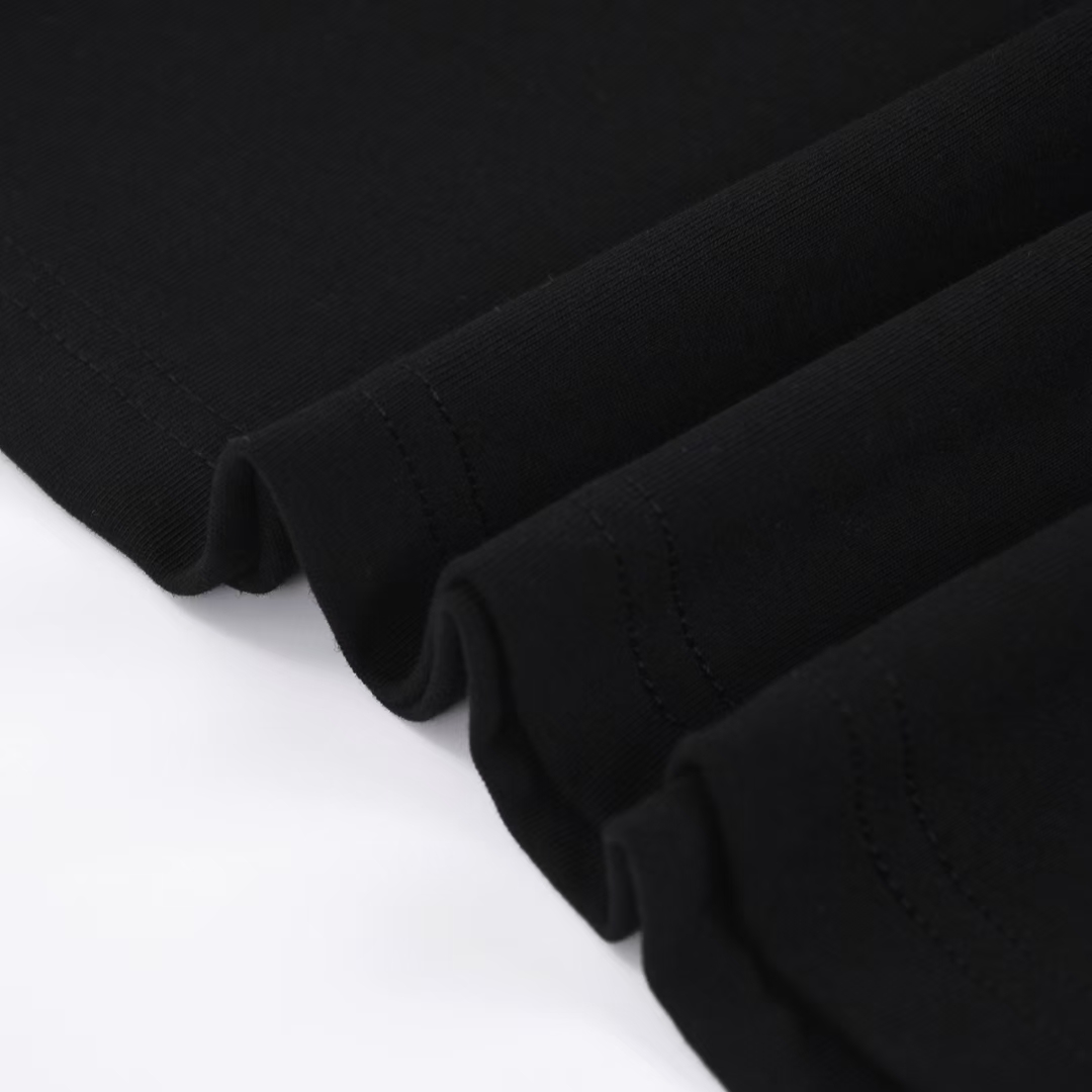 夏季新款面料40支双纱纯棉克重210克工艺刺绣颜色黑色白色尺码M-3XL