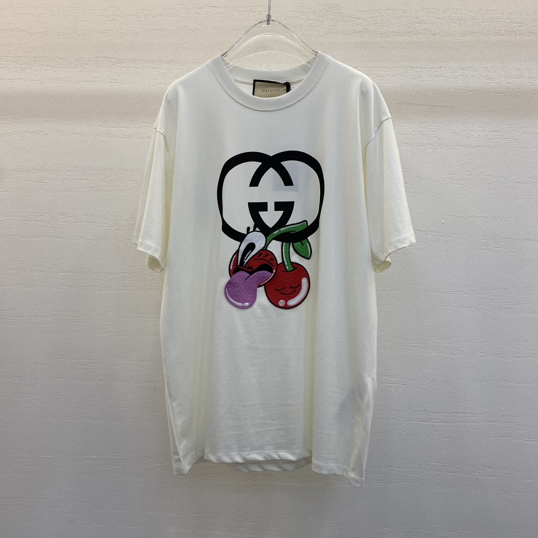 Gucci Odzież T-Shirt Hafty Kolekcja letnia Krótki rękaw