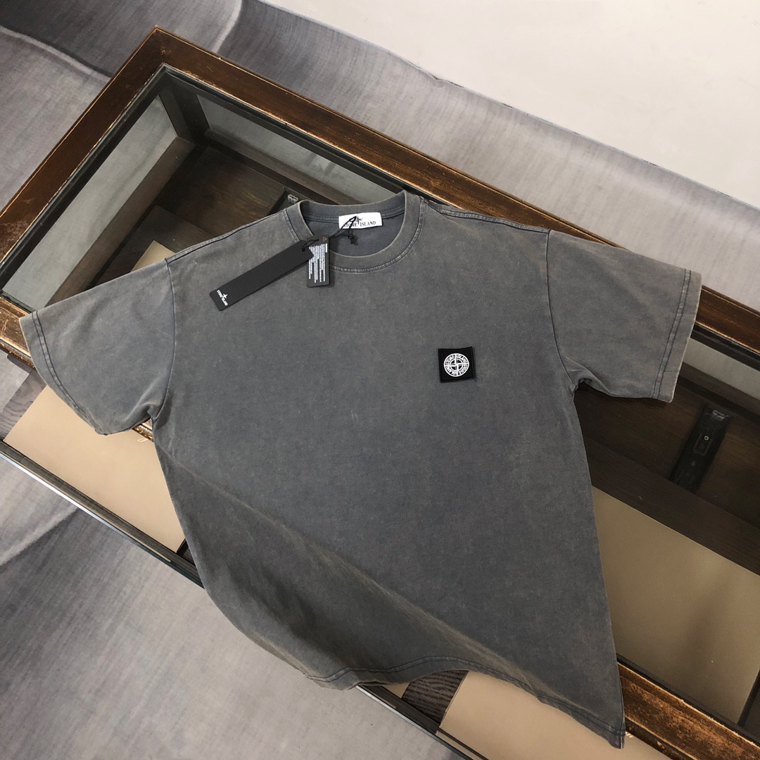 Stone Island Clothing T-Shirt Top Perfect Fake
 Apricot Color Black Blue Dark Green Grey White Embroidery Unisex Fashion Short Sleeve
