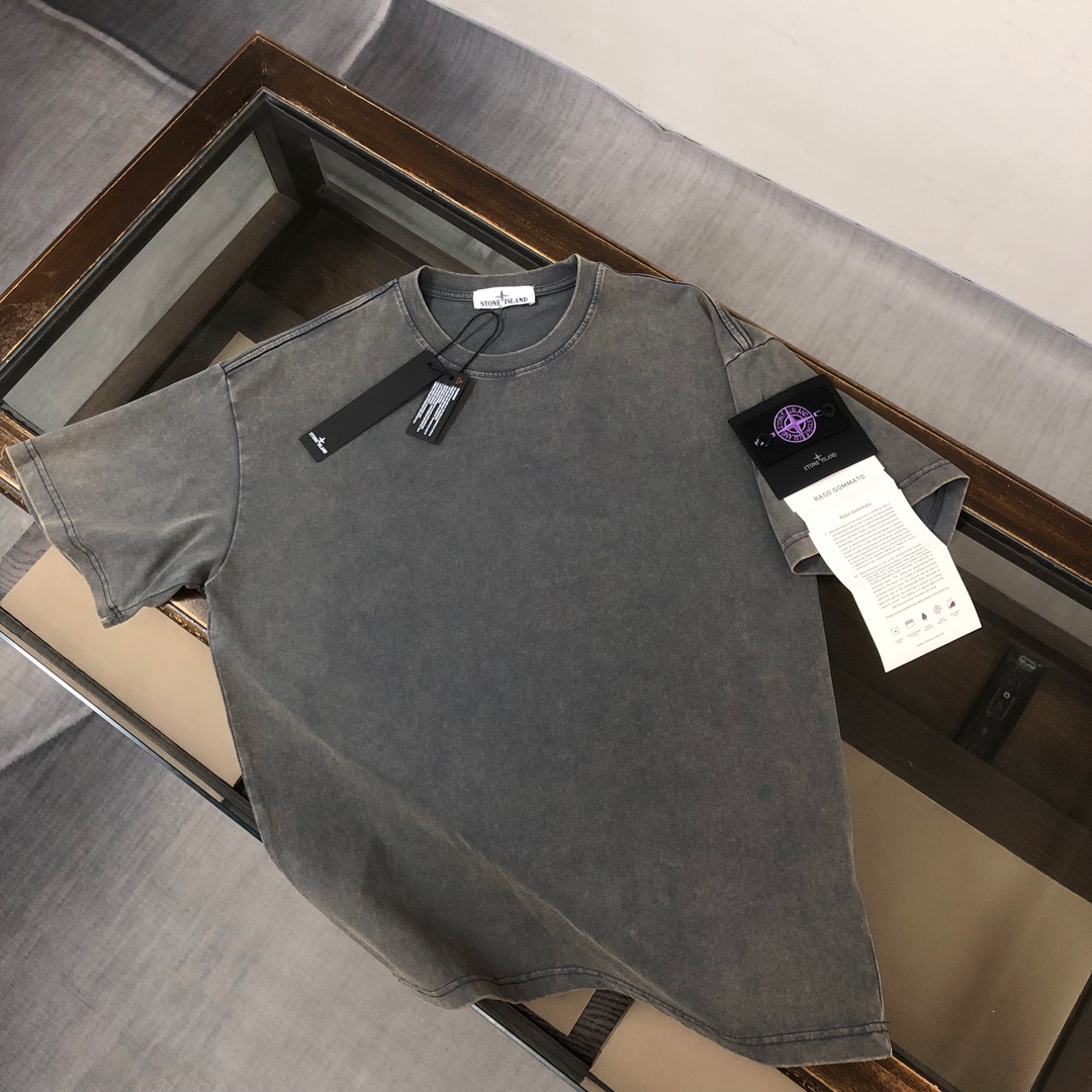 Stone Island Clothing T-Shirt Apricot Color Black Blue Dark Green Grey Purple White Unisex Fashion Short Sleeve