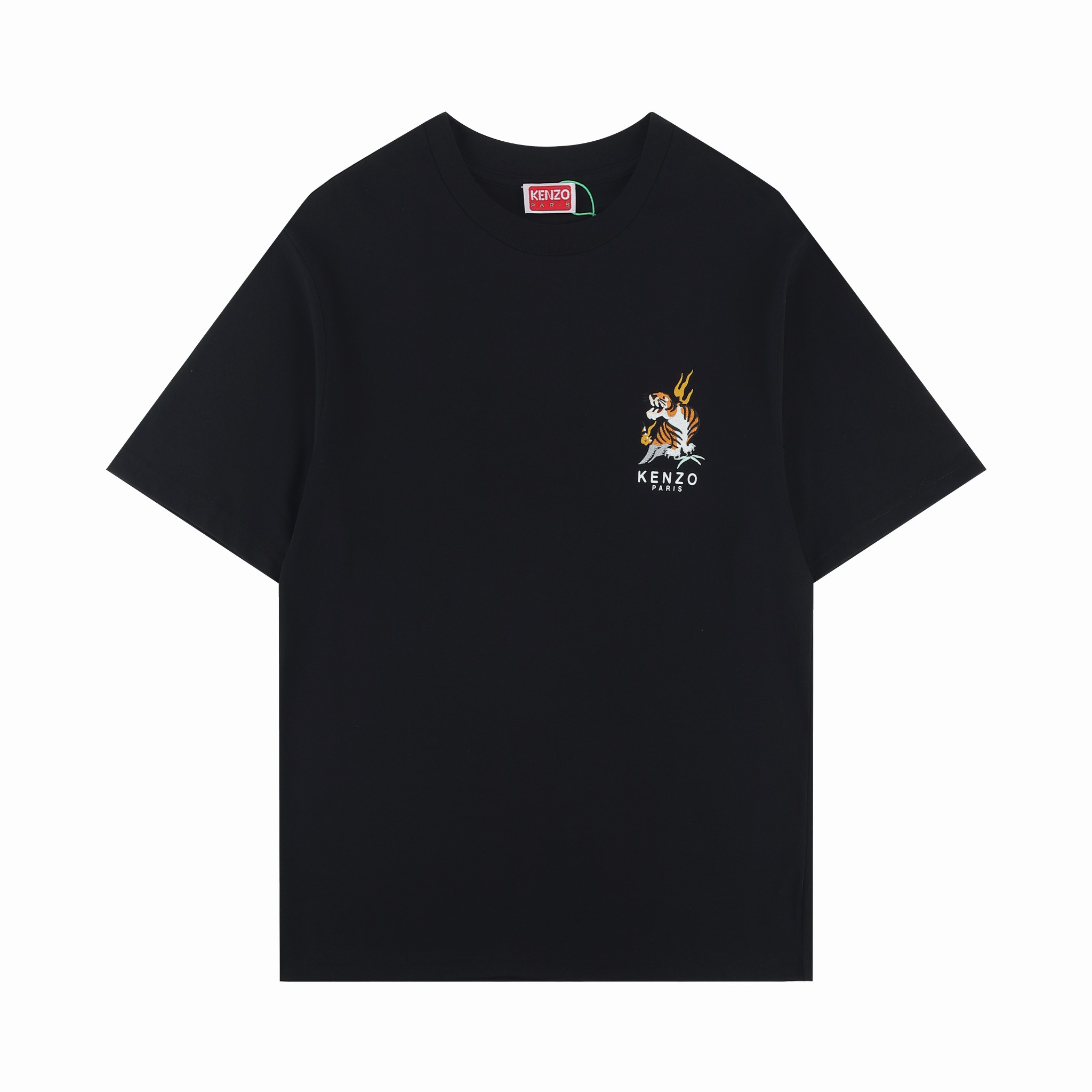 KENZ*2024SS primavera/verano camiseta de manga corta nueva, serie del Año del Dragón, tigre en el frente con letras Keη…