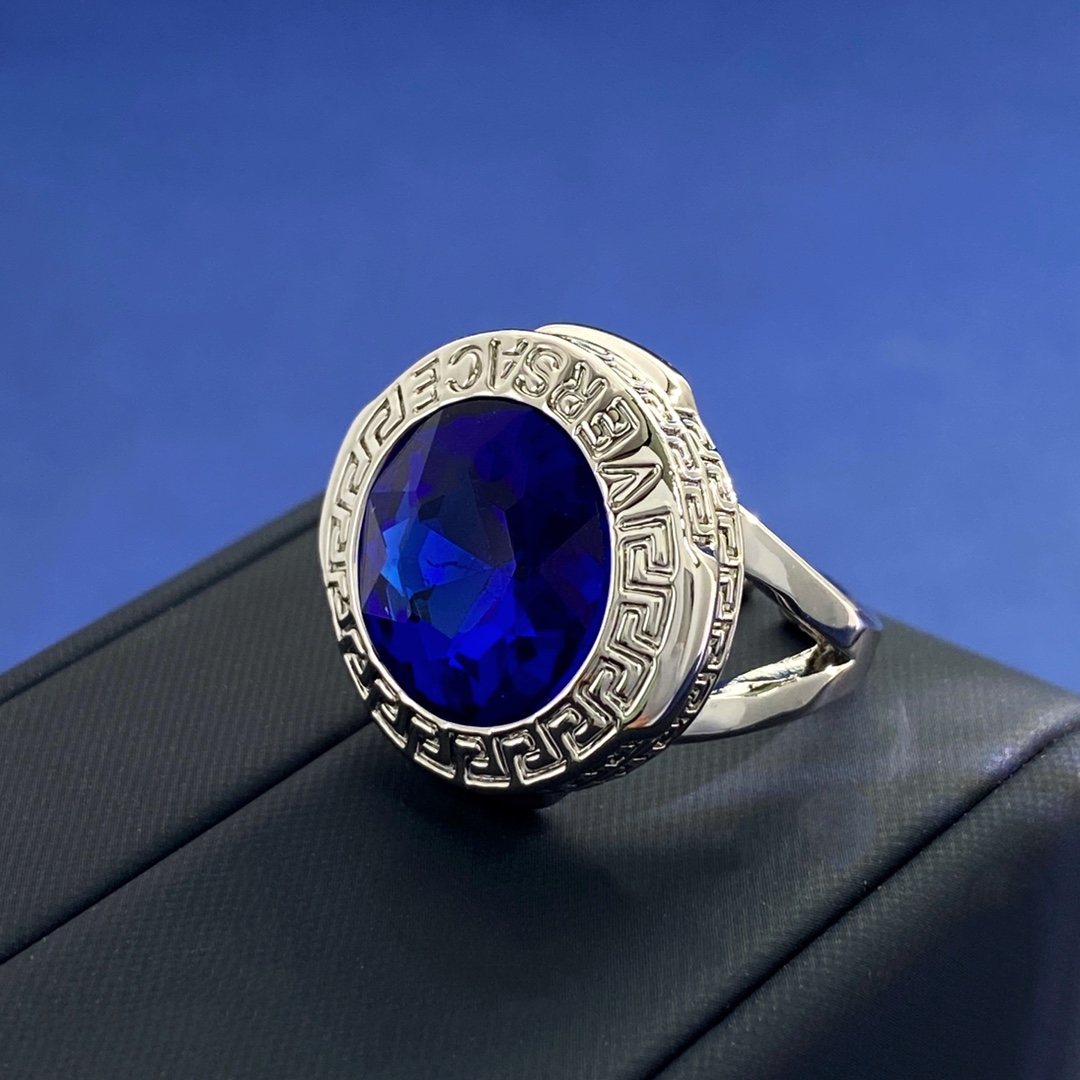 Versace Venta
 Joyas Anillo Azul Amarillo Latón Vintage