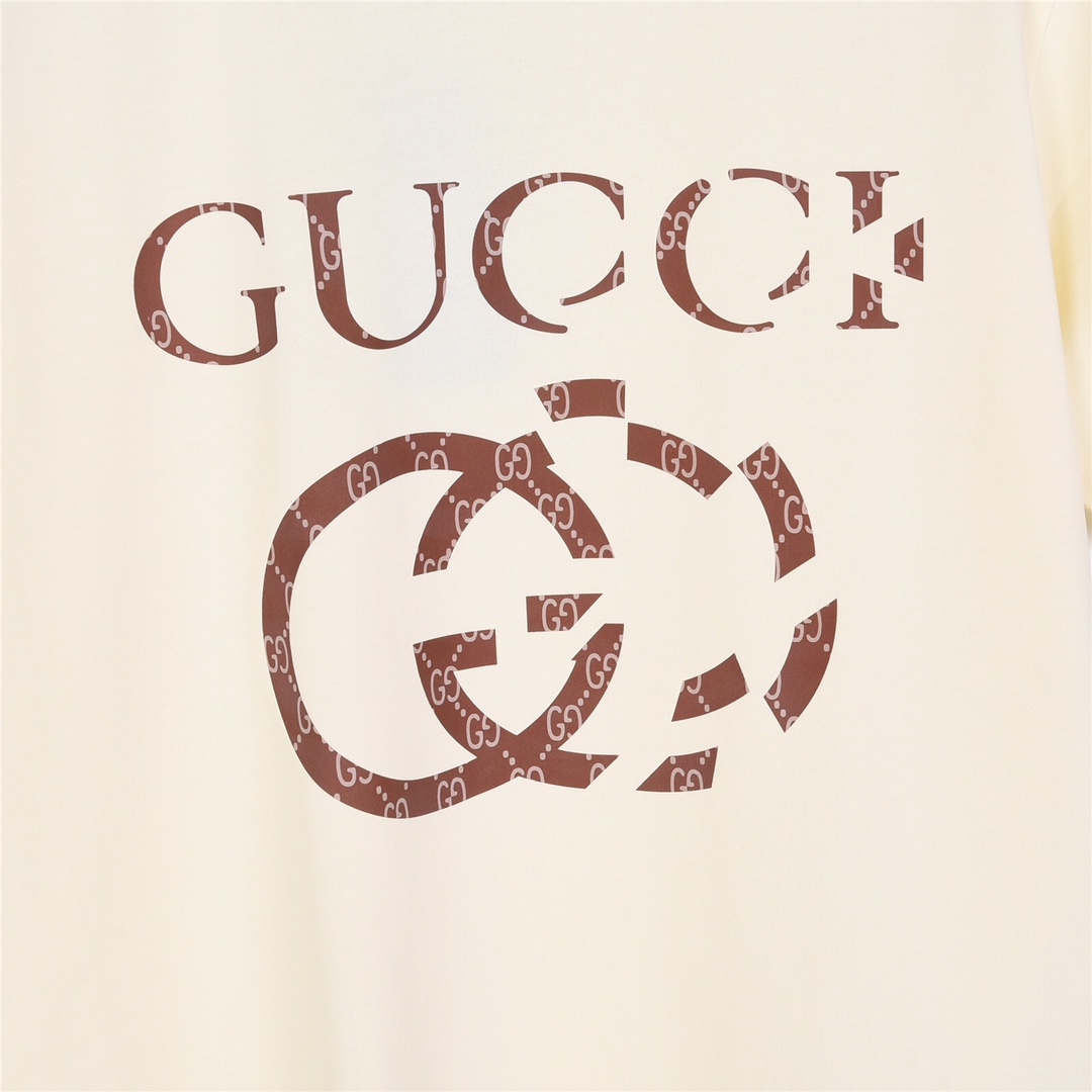 Gucci 古驰24ss断裂logo印花短袖