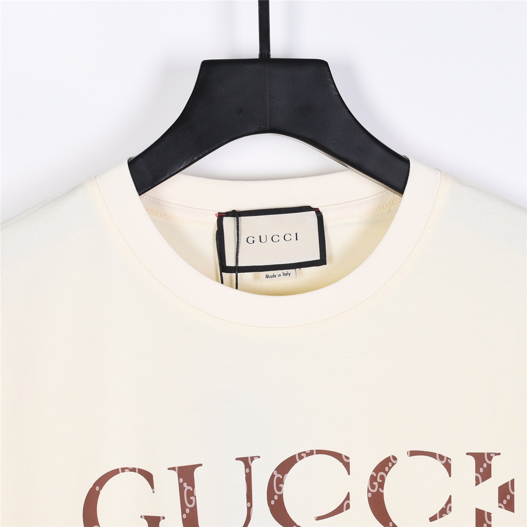 Gucci 古驰24ss断裂logo印花短袖