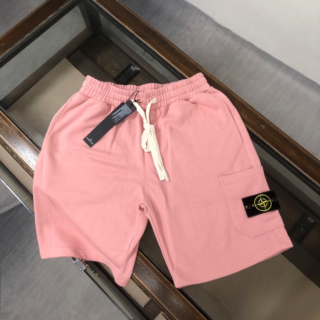 Stone Island Clothing Shorts Counter Quality
 Apricot Color Black Blue Green Khaki Pink Embroidery Unisex Cotton Casual