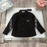 Prada Clothing Shirts & Blouses Black White Splicing Unisex Cotton Long Sleeve